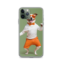 Funny Dancing Dog Green iPhone Case