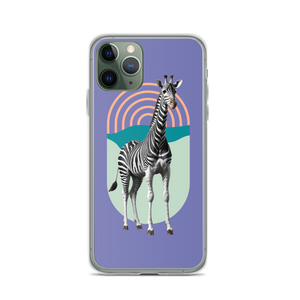 Giraffe Zebra Purple iPhone Case