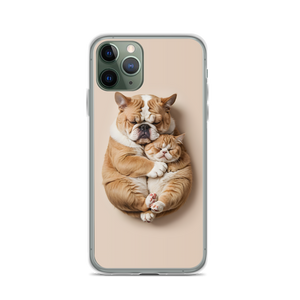 Cute Baby Cat and Dog Sleep iPhone Case