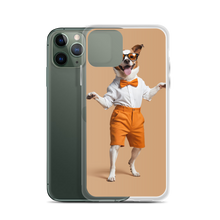 Happy Dancing Dog Beige iPhone Case