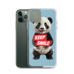 Keep Smile Blue Panda iPhone Case