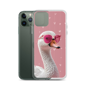 Cute Pink Swan iPhone Case