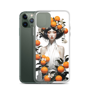 Oriental Lady with Orange Fruits iPhone Case