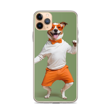 Funny Dancing Dog Green iPhone Case