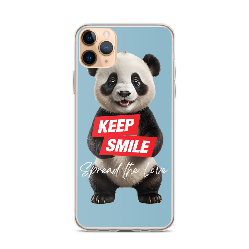 Keep Smile Blue Panda iPhone Case