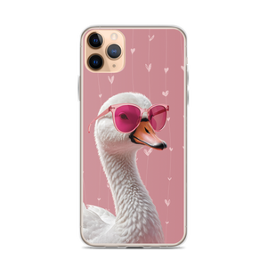 Cute Pink Swan iPhone Case