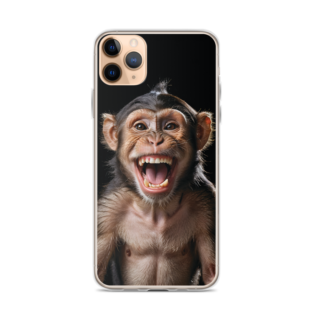 Happy Monkey Black iPhone Case