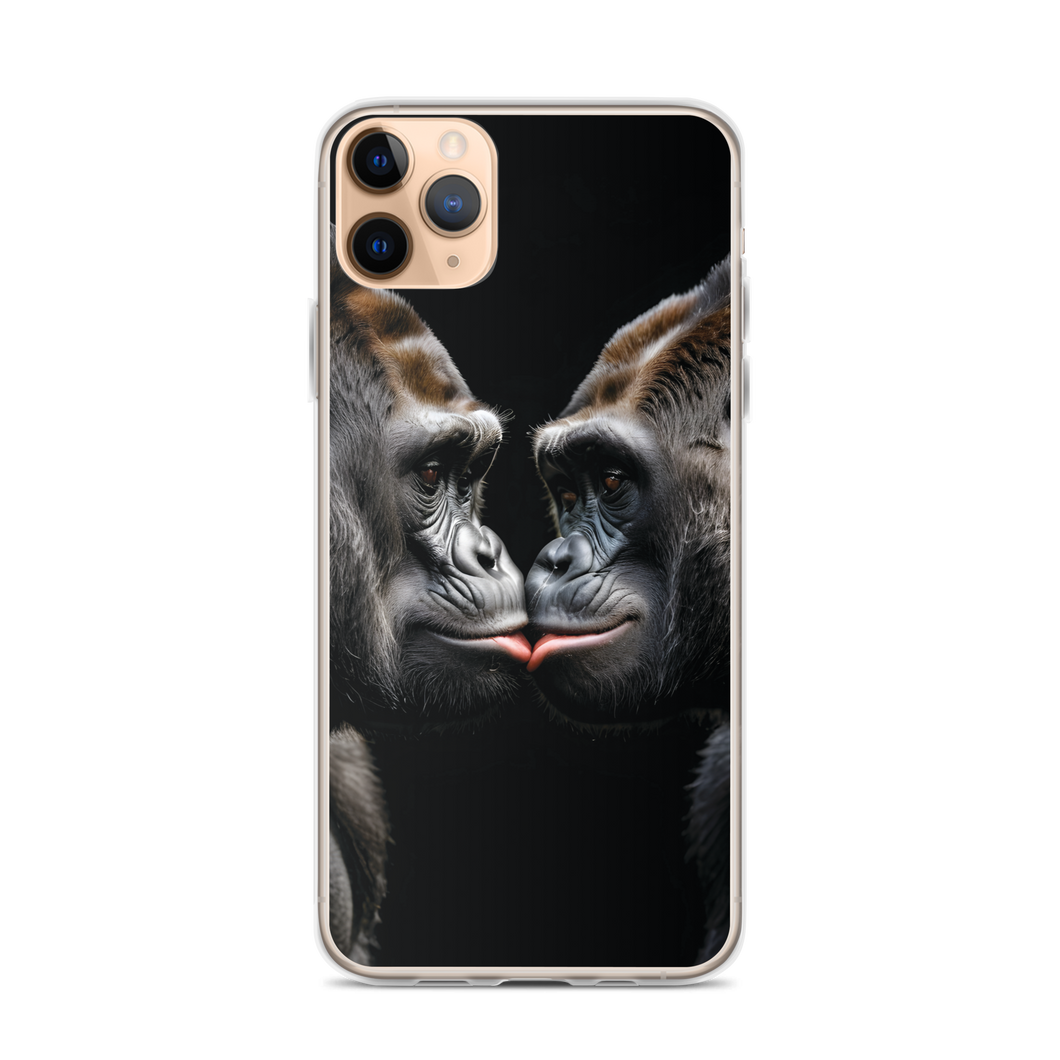 Gorilla Kissing iPhone Case