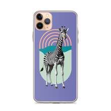 Giraffe Zebra Purple iPhone Case