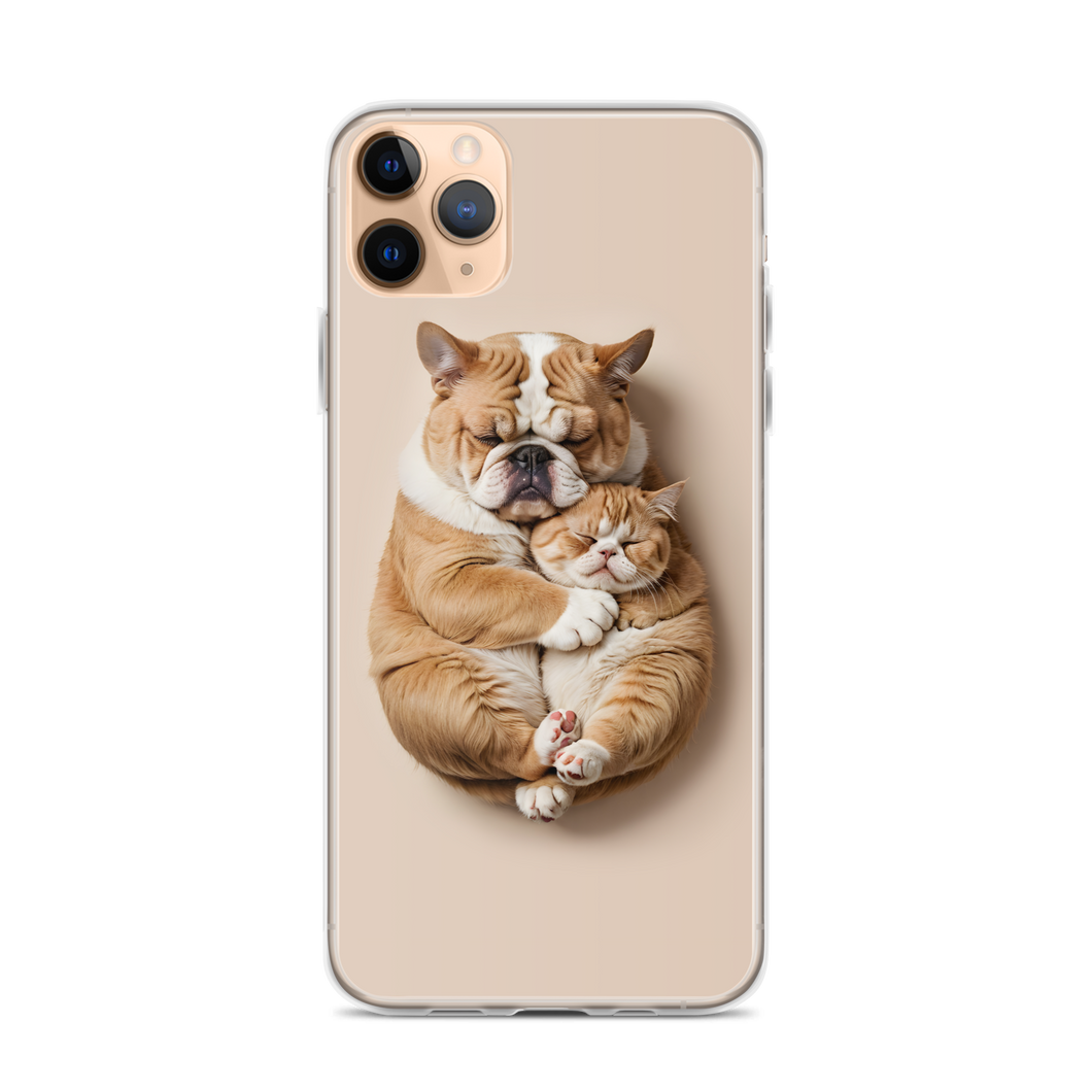 Cute Baby Cat and Dog Sleep iPhone Case