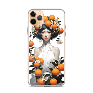 Oriental Lady with Orange Fruits iPhone Case