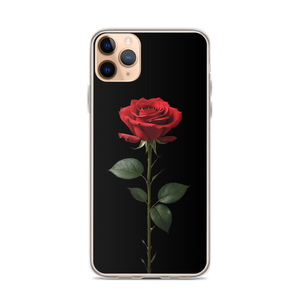 Red Rose on Black iPhone Case