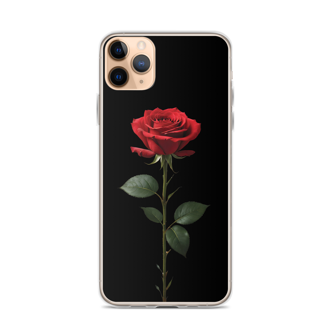 Red Rose on Black iPhone Case