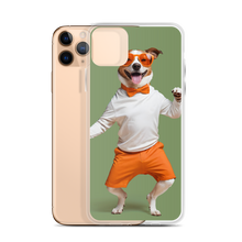 Funny Dancing Dog Green iPhone Case