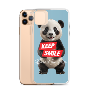 Keep Smile Blue Panda iPhone Case