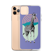 Giraffe Zebra Purple iPhone Case