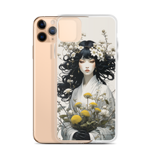 Oriental Lady with Yellow Flowers iPhone Case