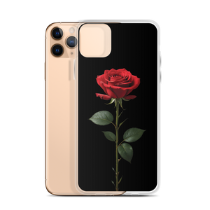 Red Rose on Black iPhone Case