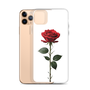 Red Rose on White iPhone Case