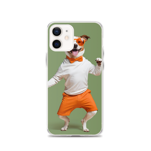 Funny Dancing Dog Green iPhone Case