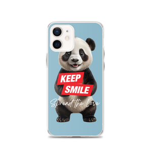 Keep Smile Blue Panda iPhone Case