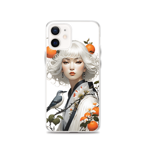 Beauty Lady with Orange and Bird iPhone Case