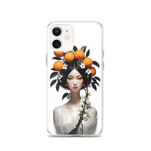 Beauty Lady with Orange Fruits iPhone Case