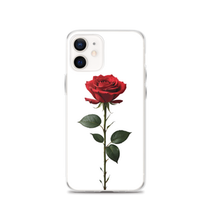 Red Rose on White iPhone Case