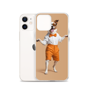 Happy Dancing Dog Beige iPhone Case