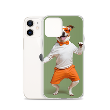 Funny Dancing Dog Green iPhone Case