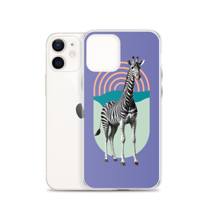 Giraffe Zebra Purple iPhone Case