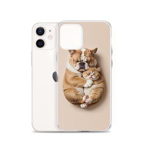 Cute Baby Cat and Dog Sleep iPhone Case