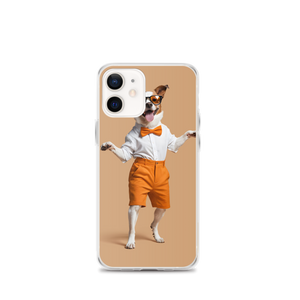 Happy Dancing Dog Beige iPhone Case