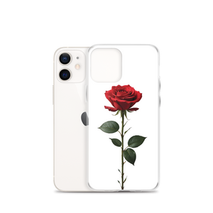 Red Rose on White iPhone Case