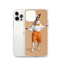 Happy Dancing Dog Beige iPhone Case