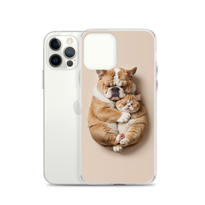 Cute Baby Cat and Dog Sleep iPhone Case