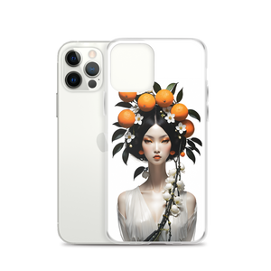 Beauty Lady with Orange Fruits iPhone Case