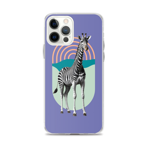 Giraffe Zebra Purple iPhone Case