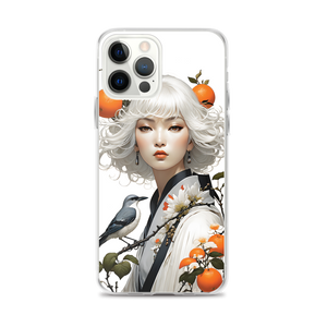 Beauty Lady with Orange and Bird iPhone Case