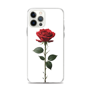 Red Rose on White iPhone Case