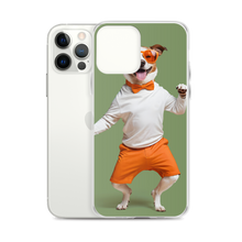 Funny Dancing Dog Green iPhone Case