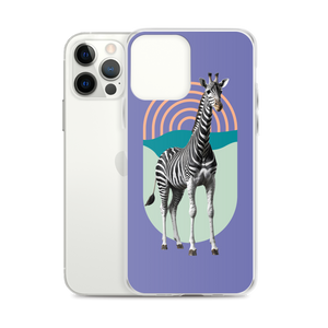 Giraffe Zebra Purple iPhone Case