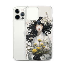 Oriental Lady with Yellow Flowers iPhone Case