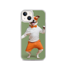 Funny Dancing Dog Green iPhone Case