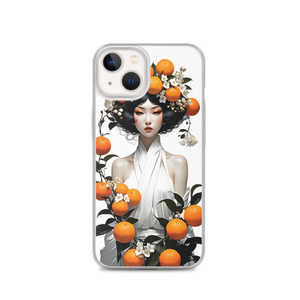 Oriental Lady with Orange Fruits iPhone Case