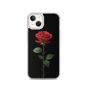 Red Rose on Black iPhone Case