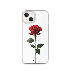 Red Rose on White iPhone Case