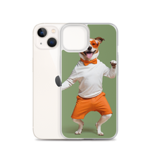 Funny Dancing Dog Green iPhone Case