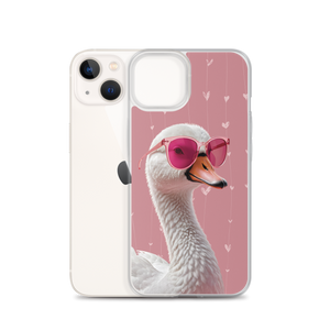 Cute Pink Swan iPhone Case