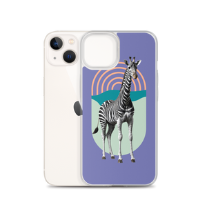 Giraffe Zebra Purple iPhone Case